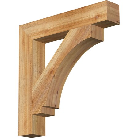 Imperial Block Rough Sawn Bracket, Western Red Cedar, 4"W x 24"D x 24"H